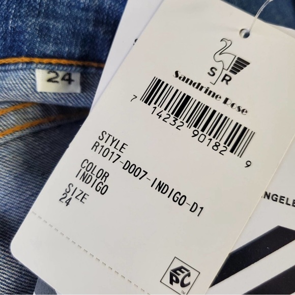 Free People x Sandrine Rose Distressed Super Flare Jeans Size 24 NWT High Rise - Picture 6 of 9